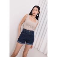 MADEBY3INUTE Wesley Square Neck Padded Basic Top (Ver. 2) in Taupe