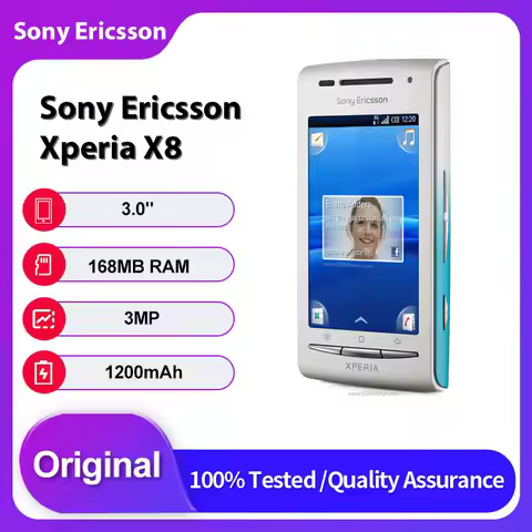 Original Unlocked Sony Ericsson Xperia X8 E15i Mobile Phone 3.0 inches 1200mAh 3MP