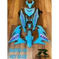 COVERSET SNIPER GP GP150 2021 SKY BLUE YAMAHA Y15 Y15Z Y15ZR YSUKU V1 V2 STICKER VELOZI BODY KIT COV