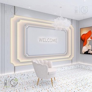 Beauty Salon Red Styling Clothing Store Living Room Wallpaper Wallpaper Style ins Net Live Gray Feel