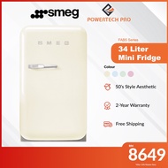 Smeg Mini Fridge with Electronic Control Auto Defrost 50's Style 34L (FAB5 Series) - Cream/Pastel Blue/Pastel Green/Pink