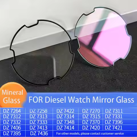 For Diesel Glass Mirror parts DZ7370 7333 7314 7395 7396 7414 4296 4318 Fan shaped Lens Watch Glass 