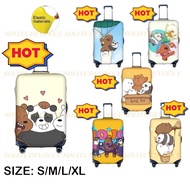 We Bare Bears Thick Luggage Cover Protector High Elastic Travel Suitcase Spandex Protective Cover
