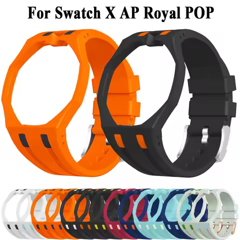 For Swatch x AP Royal POP Sport Silicone Strap Royal Oak Silicone Watch Case Various Colors Choose F