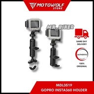 Motowolf Motorcycle 360 Rotation Action Camera Mount Holder for Insta360 Gopro Hero SJCam Motorcycle