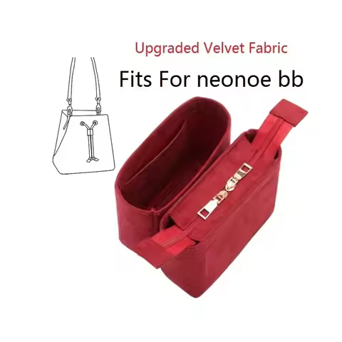 Velvet Fabric For LV Neonoe BB Bucket Bag Insert Bag Inner Purse Organizer Bag With Zipper Cosmetic 