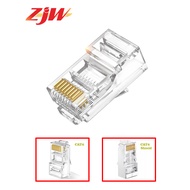 ZJW 100 Pcs 8P8C RJ45 Connector Cat5e Cat6 connector Cat6 with Shield Connector