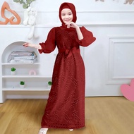 Kid Luis Maxy Dress Size kid M L bahan brokat cotton premium lapis full crepe kombi organza ada sele