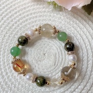 Blaine Bracelet (Golden Rutilated Quartz, Green Aventurine, Tsavorite, Phantom Quartz, Citrine)
