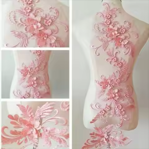 Big Embroidered Lace Patch DIY Craft 3D Flower Patch Multi-color Beaded Decoration Patch Stage Dress