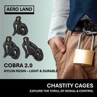 Cobra 2.0 Cage Male Chastity Cage Flat or Arch Ring Lock Cages Belt Adult Sex Toys for Man Sex Toy