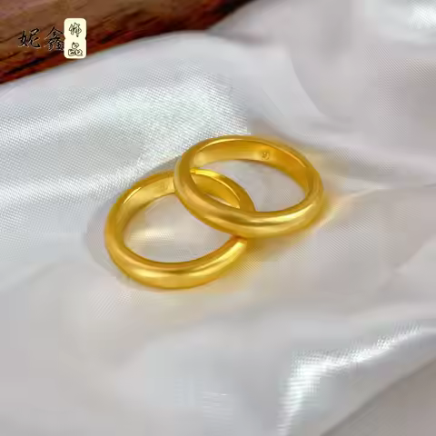 4mm Plain Closed Ring Women's 24K Gold AU999 - Pure gold 4mm plain ring, minimalist sparkle, premium