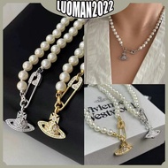 Vivienne Empress Dowager's Diamond Pin Pearl Planet Fashion Women's Necklace