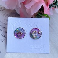 艾莉兒手作// 炫彩暈染彩色感美少女戰士愛心月亮搭配耳針耳環