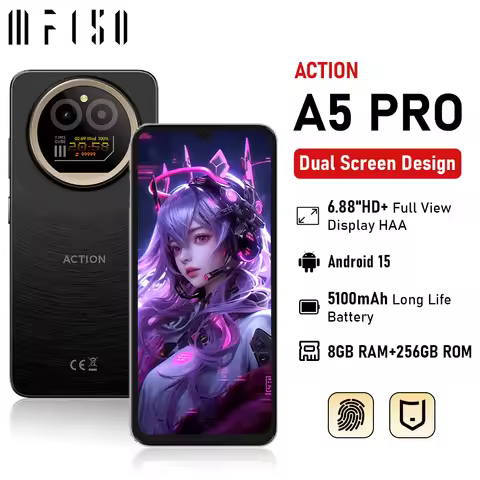 IIIF150 Action A5 Pro Smartphone 5G Dual Screen Design 6.8‘’ HD+HAA Display 5100mAh Telephone Portab