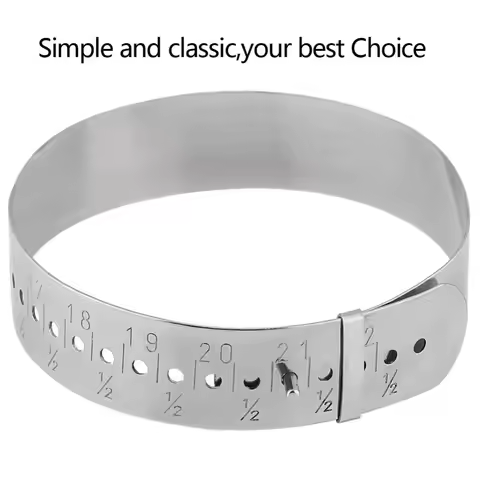 Stainless Steel Adjustable Bangle Gauge Adjustable Metal Slide 15-23cm Wrist Gauge Measures in Inche
