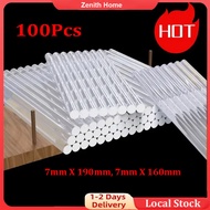 100PCS Hot Melt Glue Stick 7mm*160mm 7mm*190mm High End Adhesive Glue Stick for DIY Clear Glue Stick