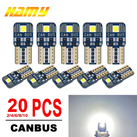 2/4/6/10 PCS T10 W5W LED Bulb Canbus 12V 2SMD 200LM 6500K White Car Interior Dome Door Maps Glove Bo