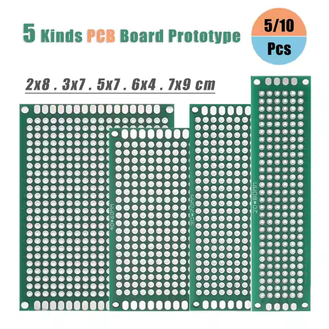 PCB Board Prototype Board Green 2x8/3x7/4x6/5x7/7x9cm Double Sided Circuit Boards For DIY Soldering 