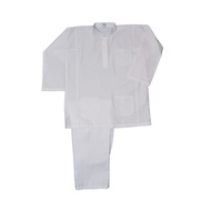 Baju Melayu Putih Sekolah Agama Kain Licin KOSHIBO School Uniform BLACK CAT TAIPING PASANG