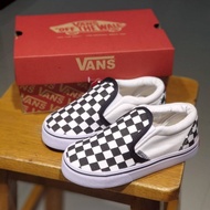 Vans Shoes Kids Shoes vans slip on white Chess Including box &amp; free Socks.