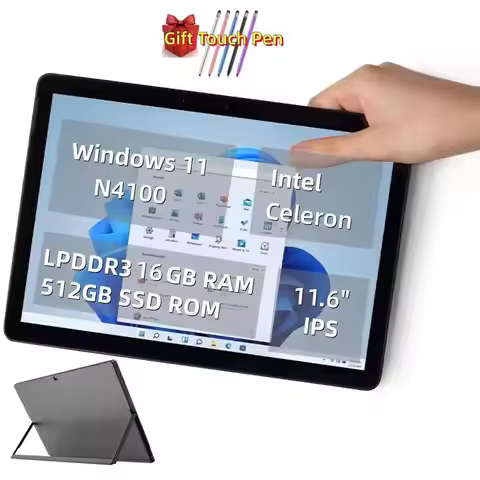 Type-C 11.6" Windows 11 Home Tablet 16GB RAM 512GB ROM 64bit Intel Celeron N4100 1920 x 1080 Pixel 2