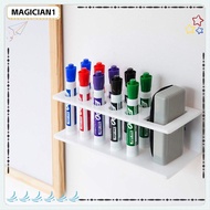 MAGICIAN Pen Holder, Eraser holder Wall Mounted Marker Holder Rack,  10 Slots Acrylic Whiteboard Mar