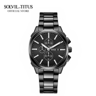 Solvil et Titus Modernist Chronograph Quartz in Black Dial and Black Stainless Steel Bracelet Men Watch W06-03214-002