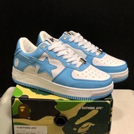 Bape Sta Ape-Man Bape Sta shoes Head Low-Cut Fashion Trendy Sneakers Men Women Shoes Glossy Blue