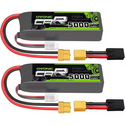 OVONIC 11.1V 3S LiPo Battery 5000mAh 100C with TRA Plug for RC Car RC Truck Airplane Helicopter Boat