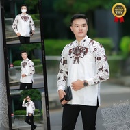 (Promo) Baju Batik Pria Lengan Panjang Modern Kemeja Batik Koko Muslim
