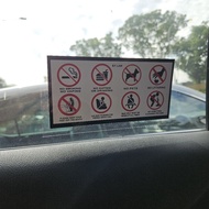 Phv, Taxi warning sign static cling decal reusable.