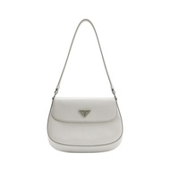 Prada Cleo牛皮白色三角標 肩背包