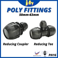 HDPE Poly Fitting Poly Pipe Connector Reducing Coupler Reducing Tee 50mm 63mm