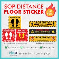 SOP SOCIAL DISTANCING / SILA JAGA JARAK ANDA FLOOR STICKER
