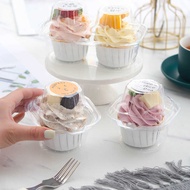 Paper Cupcake Packaging Box Transparent Muffin Cup Paper Tray Mousse Packaging Box 1/2 Cup Dessert P