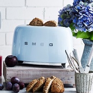 【SMEG】義大利復古美學 2片式烤麵包機-粉藍色