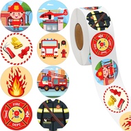 500Pcs Police Stickers Firefighter Sticker For Kids Firetruck Fireman Badge Toy Name Tag Roll for Pa