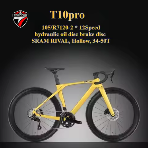 TWITTER T10pro 105R7120-24S T800Carbon Fiber Road Bike,R7070Hydraulic Oil Disc Brake Disk SRAM RIVAL