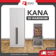 ZESSO 2 DOORS WARDROBE WITH SHELF/ almari baju /kabinet baju / almari baju budak/Almari / Ikea Wardr