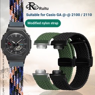 Suitable for Casio Farm Oak GA2100/GA2110/GA-B2100 Nylon Watch Strap Men's Stainless Steel Case