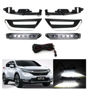 Bumper DRL LED Daytime Running Fog Light Lamp FOG LAMP COVER for honda CR-V CRV 2017 2018