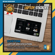 Asus TUF Gaming F15 Laptop Logo Sticker Laptop Features Specifications Sticker (Unofficial)