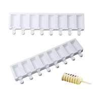 Mi5 Sj Silicone Ice Cream Mold 8 Hole Notched With 20 Popsicle Sticks Sj820 White V