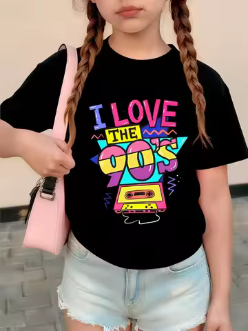 Vintage I Love The 90s Funny T Shirts Short Sleeve Y2k Kids Children's T-shirt Boys Girls Summer Spr