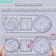 SAVIX Drawing Ruler, Multifunctional Ruler Straight Geometry Ruler, Architecture Measurement Transpa