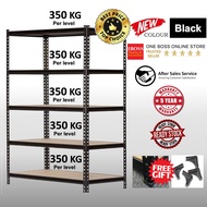 ONE BOSS 5 LEVELS ( MATTE BLACK ) COLOUR BOLTLESS RACK HOME STORAGE WAREHOUSE STORE ROOM OFFICE FILE