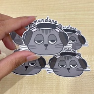 Mundane Cat Vinyl Sticker, Cat Sticker, Cute Sticker | Shimmeryph
