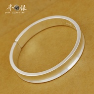 Fashion Concave Silver Bracelet 999 Sterling Silver Bracelet Handmade Can Be Customized Men Women Si