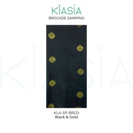 KLasia Black / White Sampin NAWY Tenun Sarong Brocade with Gold / Silver - Songket Kain Samping / Pe